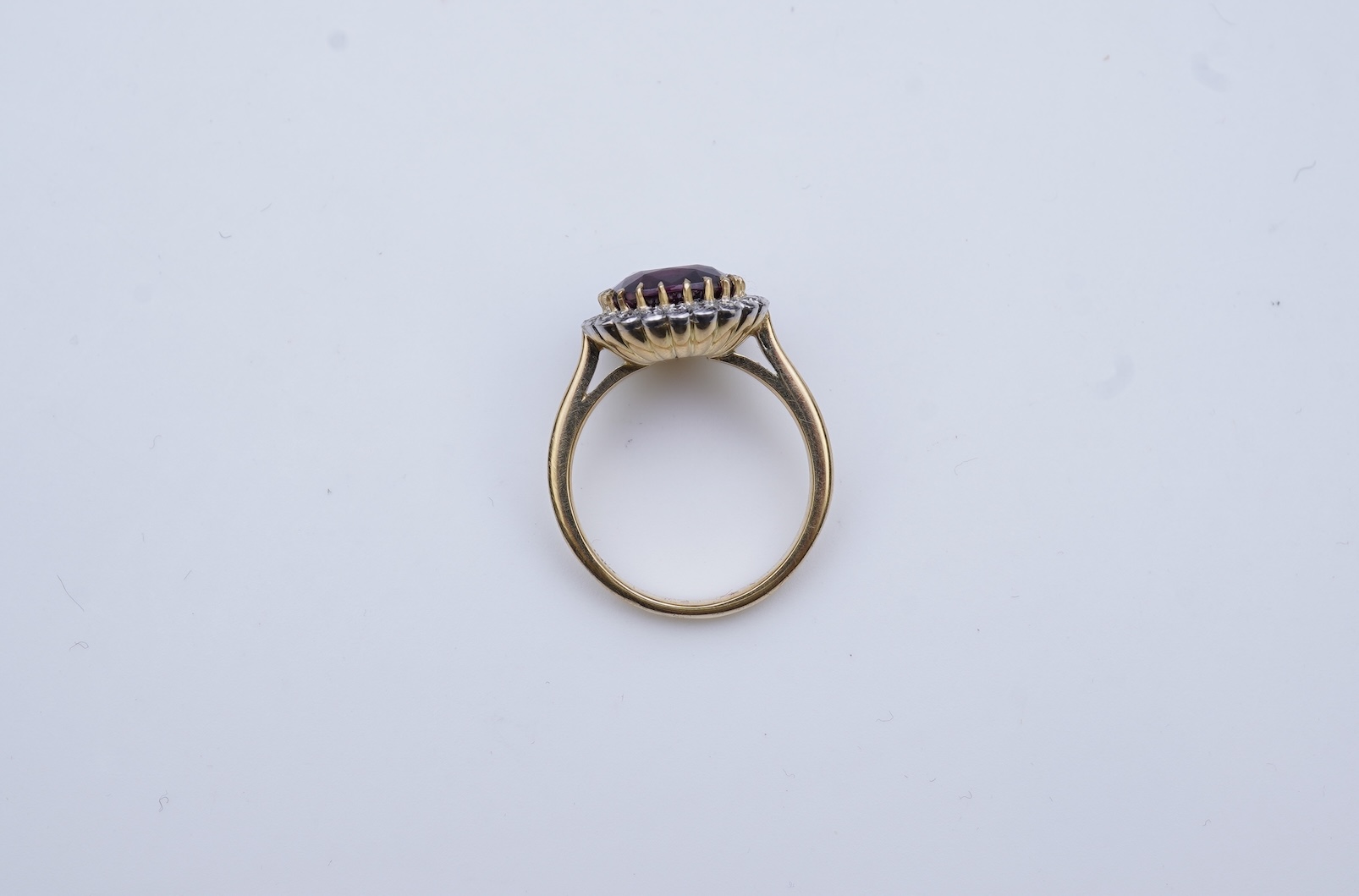 An attractive spinel and diamond ring